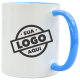 Caneca de Cerâmica Personalizada com Logo 325ml Interna e Alça Colorida
