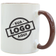 Caneca de Cerâmica Personalizada com Logo 325ml Interna e Alça Colorida