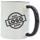Caneca de Cerâmica Personalizada com Logo 325ml Interna e Alça Colorida