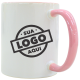 Caneca de Cerâmica Personalizada com Logo 325ml Interna e Alça Colorida