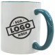 Caneca de Cerâmica Personalizada com Logo 325ml Interna e Alça Colorida