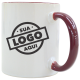 Caneca de Cerâmica Personalizada com Logo 325ml Interna e Alça Colorida