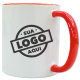 Caneca de Cerâmica Personalizada com Logo 325ml Interna e Alça Colorida