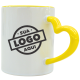 Caneca de Cerâmica Personalizada com Logo 325ml Alça Coração