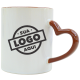 Caneca de Cerâmica Personalizada com Logo 325ml Alça Coração