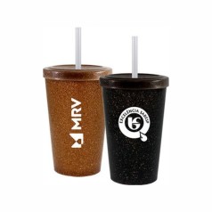 Copo Cancun Tampa e Canudo 320ml Ecológico Personalizado