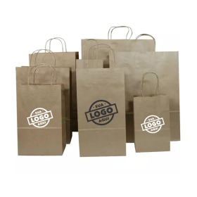 Sacola de Kraft Personalizada com Alça de Papel
