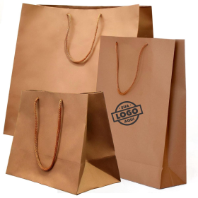 Sacola Kraft Personalizado com Logo Alça Cordão
