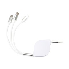 Cabo Usb Retrátil 3 em 1 Personalizado