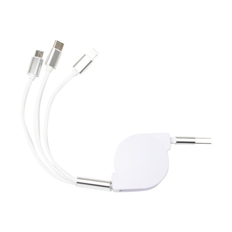 Cabo Usb Retrátil 3 em 1 Personalizado