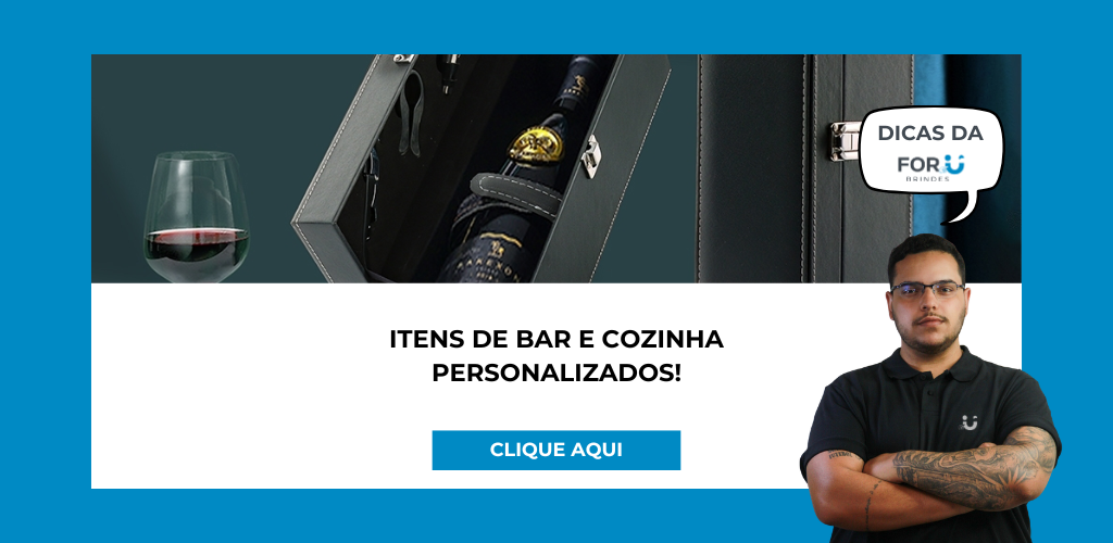 Itens de bar e cozinha personalizados: brindes funcionais que encantam