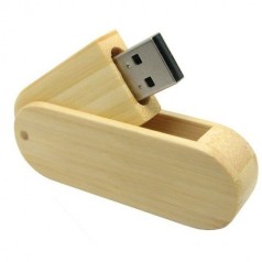 Pen Drive Ecológico Giratório de Madeira Personalizado