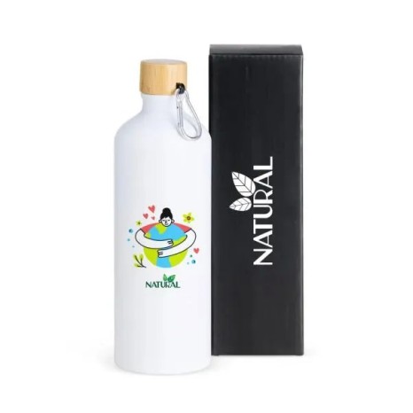 Garrafa em Alumínio Branca 1 Litro Personalizado
