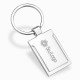 Chaveiro de Metal Prata Retangular Personalizado