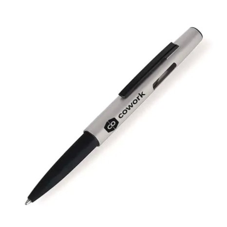 Caneta Esferográfica em Abs com Tampa e Ponta Touch Prata Personalizada