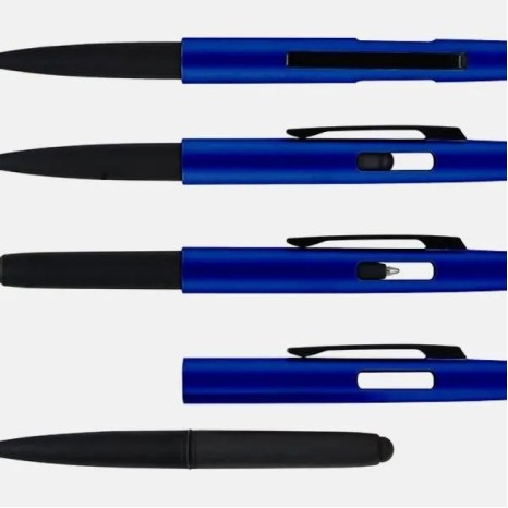 Caneta Esferográfica em Abs com Tampa Ponta Touch Azul Personalizada