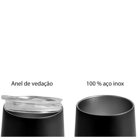Copo Térmico com Tampa Preto 340 Ml Personalizado
