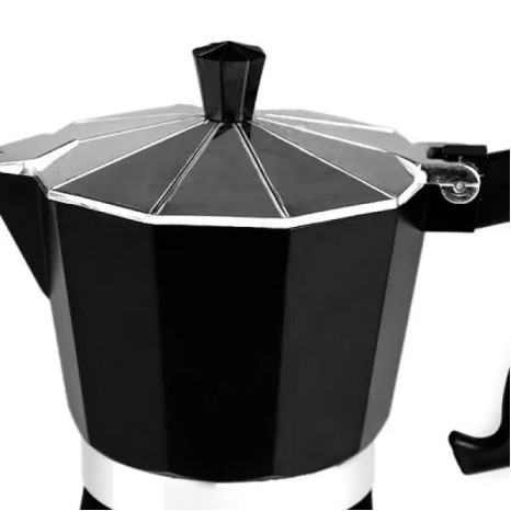 Cafeteira Italiana em Alumínio Preta 250Ml Personalizado