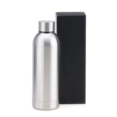 Garrafa em Inox Parede Dupla Prata 500 Ml Personalizado