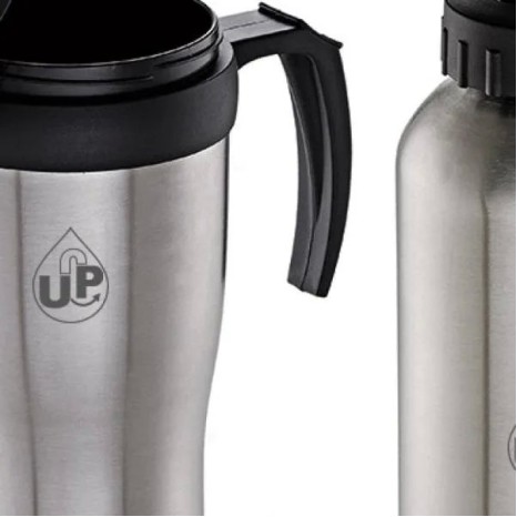 Conjunto de Squeeze e Caneca em Aço Inox 600/410 Ml- 2 Pçs Personalizado