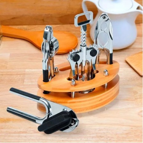 Kit de Utensílios com Base em Bambu 5 Pçs Personalizado