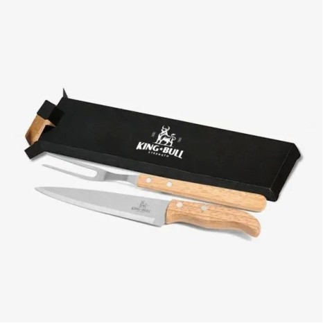Conjunto de Garfo e Faca 7" em Madeira 2 Pçs Personalizado