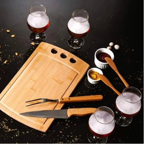 Kit Churrasco, Petisco, Cerveja e Tábua 3 Furos 11 Pçs Personalizado