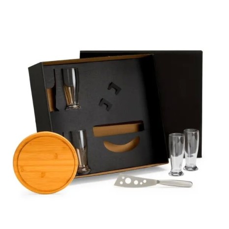 Kit Queijo e Cerveja 6 Pçs com Faca Personalizado