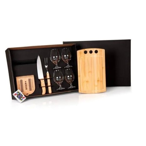 Kit Churrasco, Cerveja e Truco 8 Pçs com Jogo de Baralho Personalizado