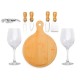 Kit Queijo e Vinho com Tábua Redonda 8 Pçs Personalizado