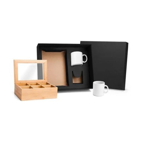 Kit para Chá em Bambu e Caneca 3 Pçs Personalizado