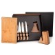 Conjunto para Cozinha com Cepo em Bambu / Madeira / Inox 6 Pçs Personalizado