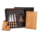 Conjunto para Cozinha com Cepo em Bambu / Madeira / Inox 6 Pçs Personalizado