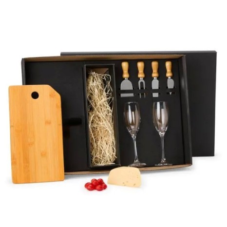 Kit Queijo e Champagne 7 Pçs Personalizado