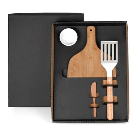 Kit para Hamburguer com Espátula 4 Pçs Personalizado