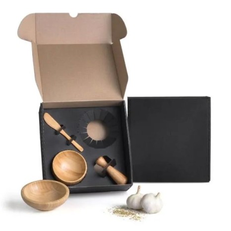 Kit Cumbuca e Amassador de Temperos 4 Pçs Personalizado