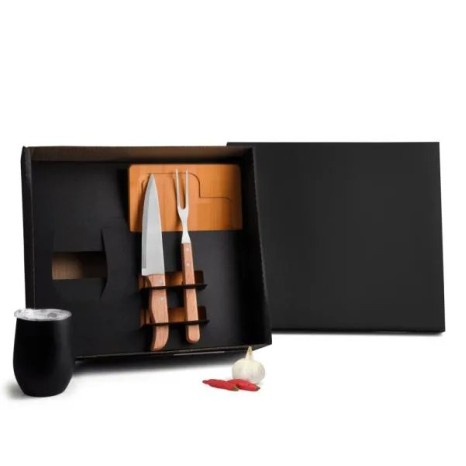 Kit para Churrasco com Copo Térmico 4 Pçs Personalizado