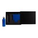 Kit com Squeeze, Caneta e Caderno Azul 3 Pçs Personalizado