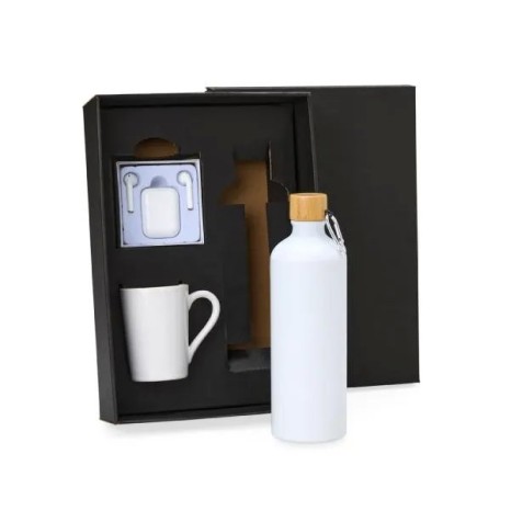 Kit Garrafa, Caneca e Fone Bluetooth 3 Pçs Personalizado