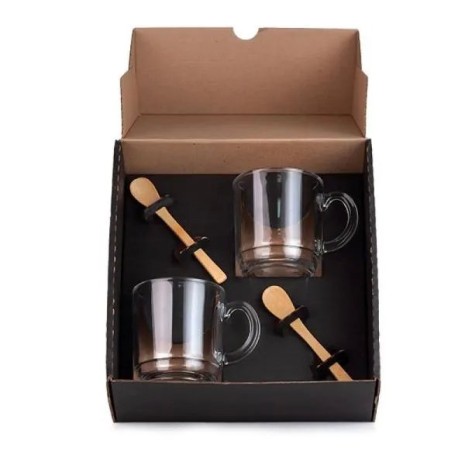Kit Canecas com Colheres 4 Pçs Personalizado