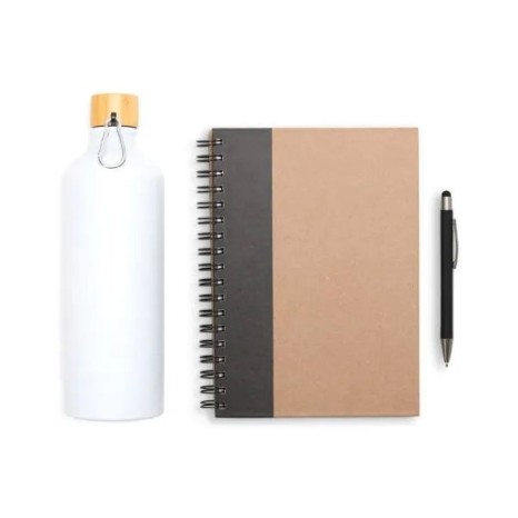 Kit Garrafa, Caderno e Caneta 3 Pçs Personalizado