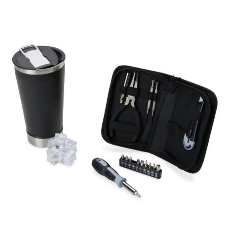 Kit Copo Térmico e Conjunto de Ferramentas 17 Pçs Personalizado