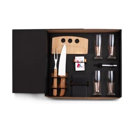 Kit Churrasco, Cerveja e Truco 10 Pçs com Jogo de Baralho P19 Personalizado