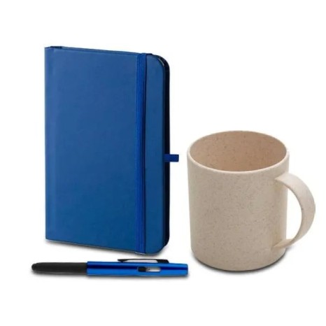 Conjunto Caneca, Caderneta e Caneta 3 Peças Personalizado
