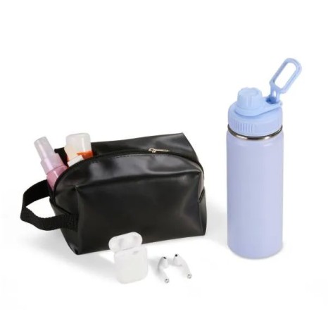 Kit Garrafa, Necessaire e Fone 3 Pçs Personalizado