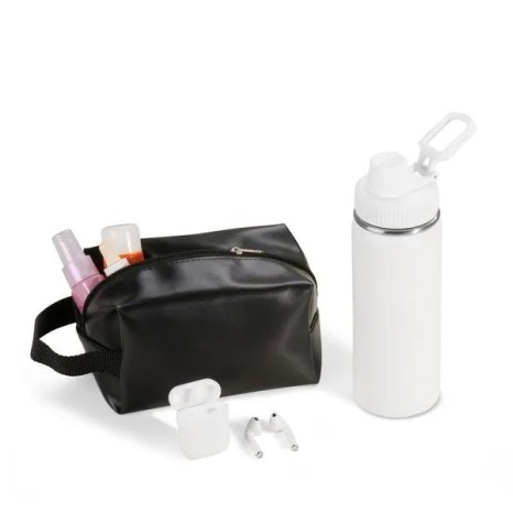 Kit Garrafa, Necessaire e Fone 3 Pçs Personalizado