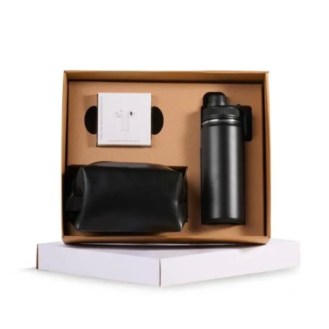Kit Garrafa, Necessaire e Fone 3 Pçs Personalizado