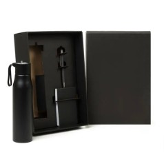 Kit Garrafa, Bloco para Anotações e Caneta 3 Pçs Personalizado