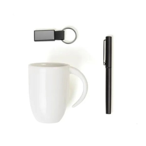 Kit Caneca, Caneta e Chaveiro 3 Pçs Personalizado