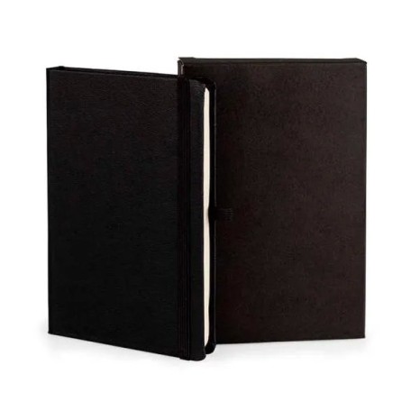 Caderneta com Pauta Preto 14X21 cm Personalizada